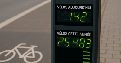 Borne de comptage pour vélo.
