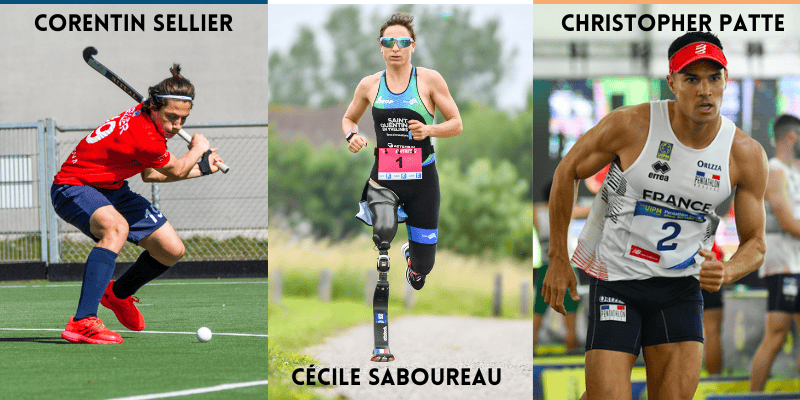 Les 3 athlètes partenaires que nous avons représentés pendant cette aventure olympique.